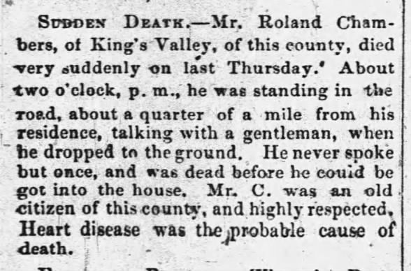 Rowland Chambers death